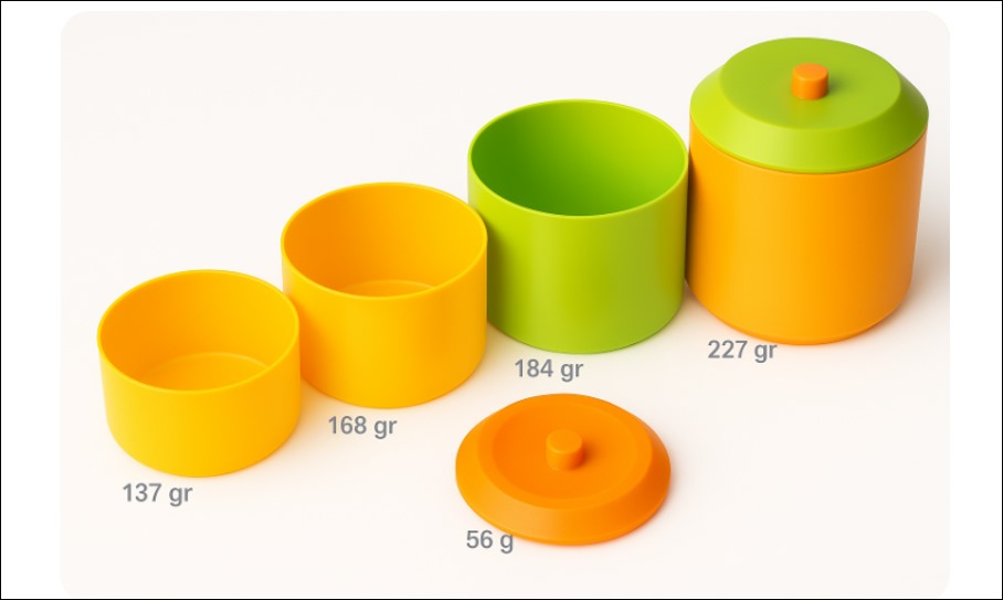 Round Containers with Lid - Set of 2 molds