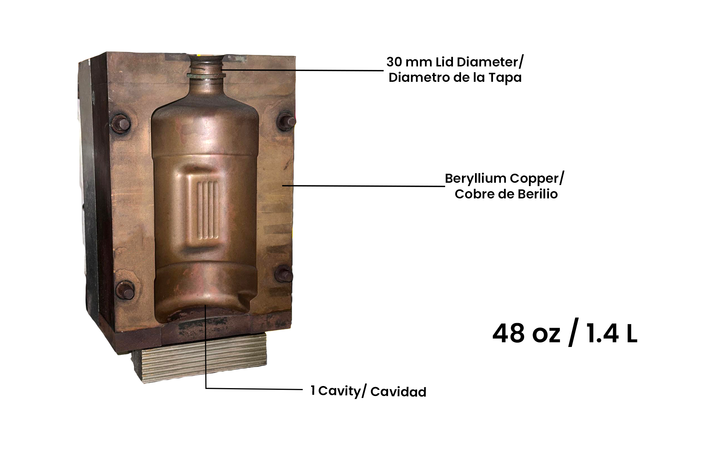 48 Oz. Botella Multiuso — 51 x 18 x 26 cm, 1 cavidad, SKU 102882